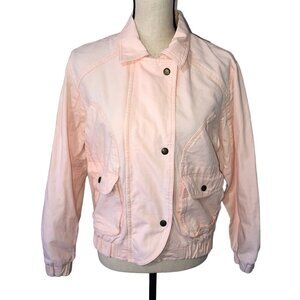 Izzi Jacket Womens S Vintage 80's Cotton 1985 Hong Kong Peach Orange Lightweight